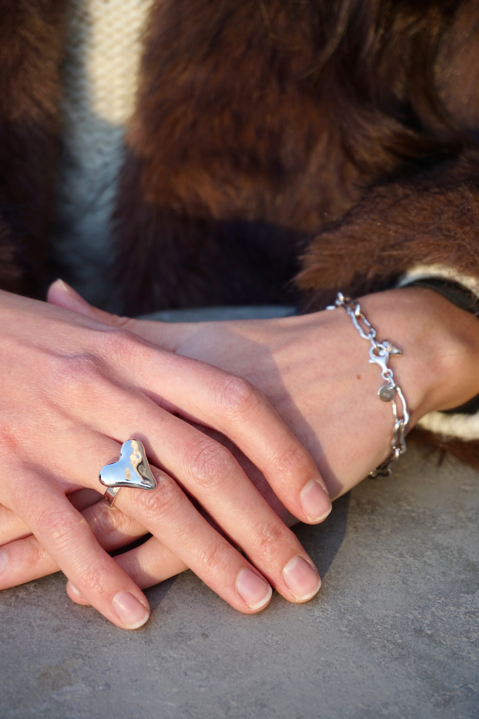 KINZU Heart Necklace - 925 sterling silver heart pendant necklace